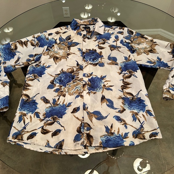 Barry.Wang Long sleeve size L Floral Shirt - Picture 1 of 3
